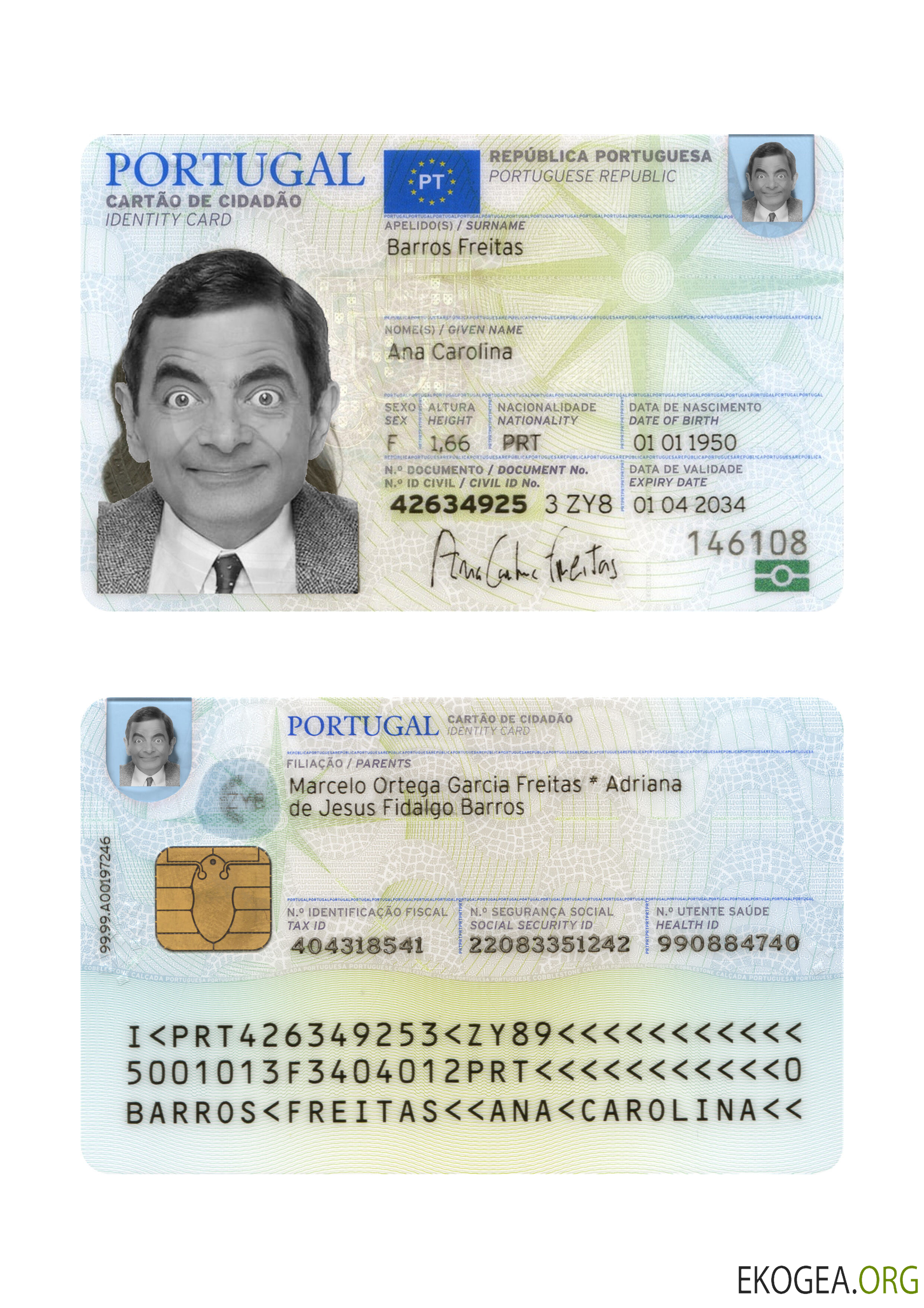 Carte d'identité du Portugal 2024 présent